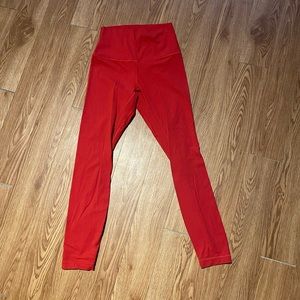 Red align leggings